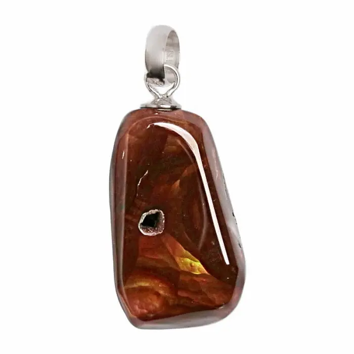 Achát mexický ohnivý přívěsek stříbro Ag 925 SCH083-1 - 2,2 cm, 3,3 g