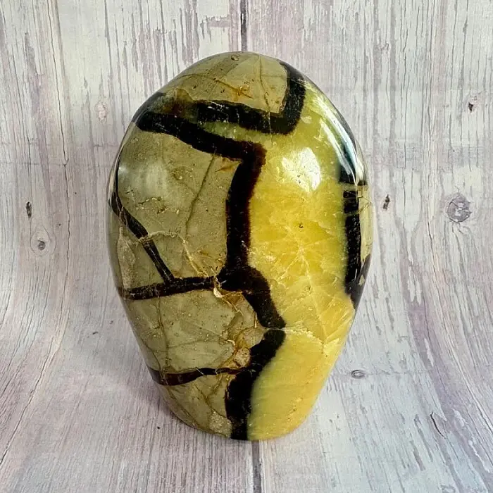 Septárie leštěná freeform Madagaskar TP8 č. 27 - cca 7,6 x 11 cm, 637,8 g
