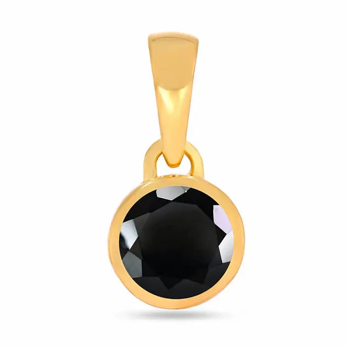 Stříbrný přívěsek pozlacený a černý spinel CB-P708G-BS - 6 mm, 0,5 g