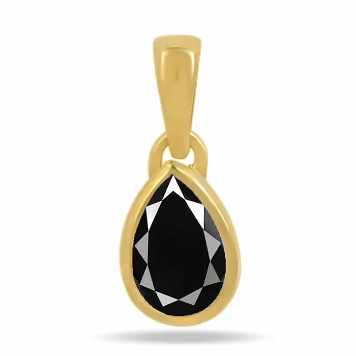 Stříbrný přívěsek pozlacený a černý spinel CB-P710G-BS - 8 mm, 0,6 g