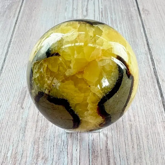 Septárie leštěná koule Madagaskar 35 - cca ø 7,4 cm, 578,9 g
