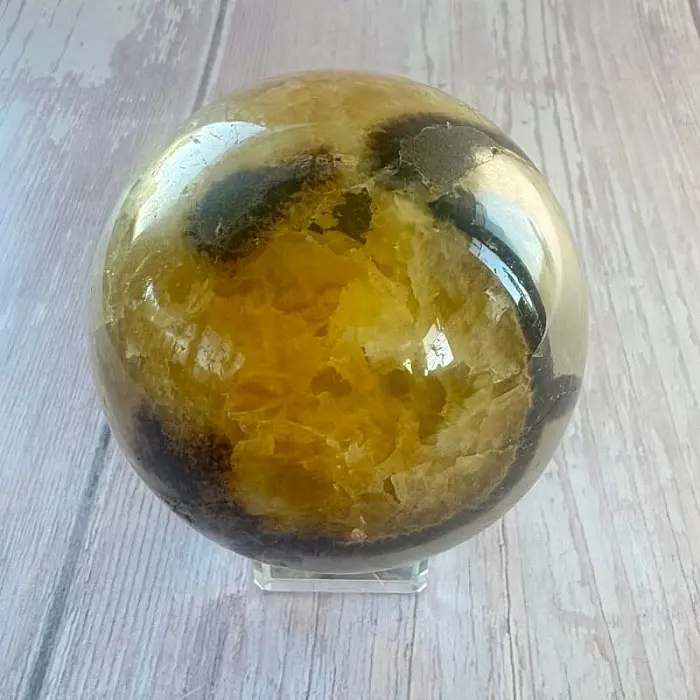 Septárie leštěná koule Madagaskar 40 - cca ø 7,1 cm, 511,3 g