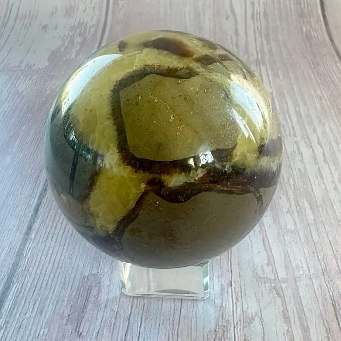 Septárie leštěná koule Madagaskar 44 - cca ø 6,8 cm, 453,1 g