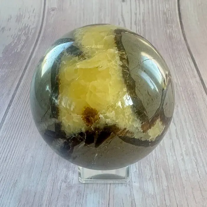 Septárie leštěná koule Madagaskar 46 - cca ø 7,2 cm, 537,9 g