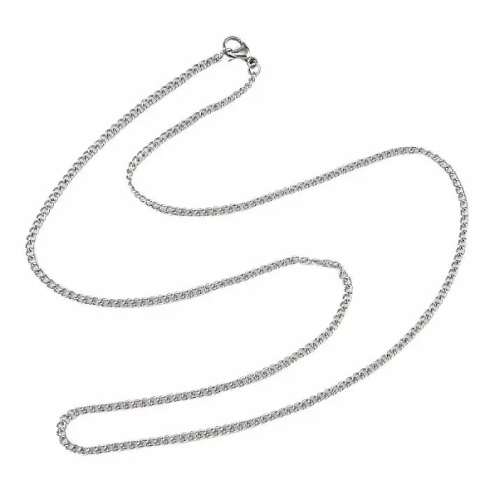 Řetízek Curb styl nerezová ocel barva stříbra 50 cm - cca 50 cm