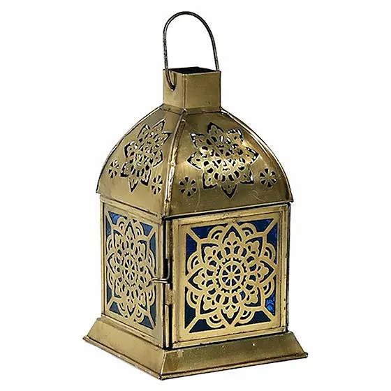 Lampa - kovový svícen Mandala na čajové svíčky - 9 x 9 x 15,5 cm