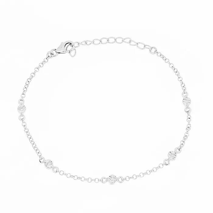 Náramek stříbrný s broušenými diamanty Ag 925 044419 DIA - 16,5 - 20 cm, 2,7 g