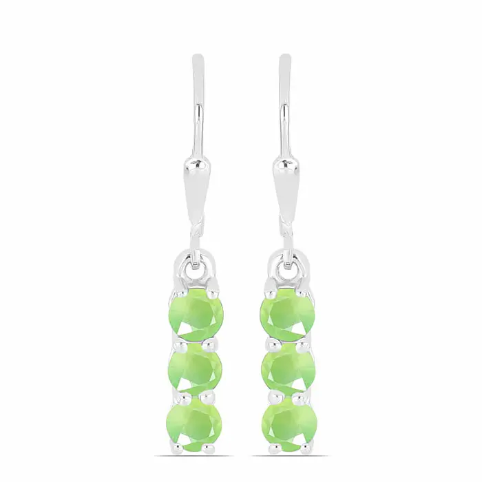 Náušnice stříbrné s kabošony prehnitu Ag 925 014969 PREH - 1,2 cm, 2,1 g