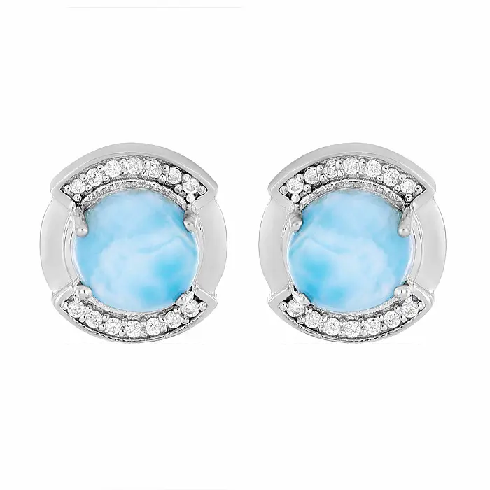 Larimar náušnice stříbro Ag 925 VE049757 - 1,2 cm, 4 g