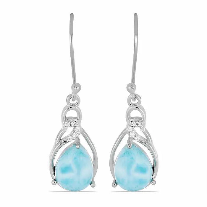 Larimar náušnice stříbro Ag 925 VE049767 - 2 cm, 4,5 g