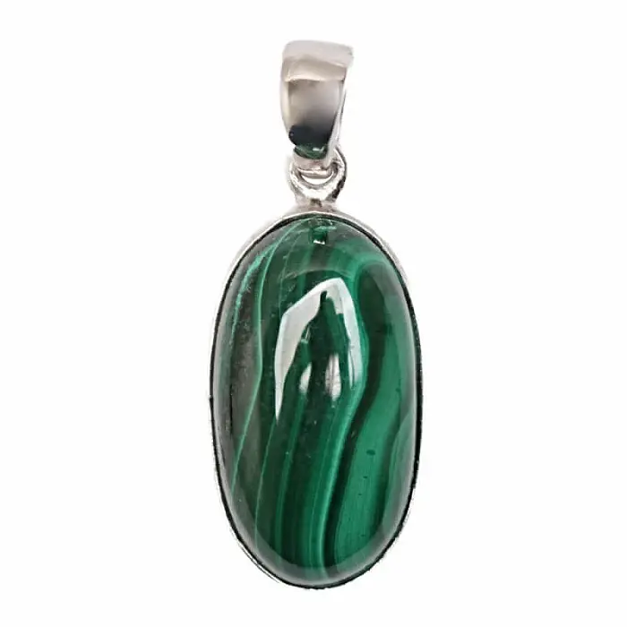 Malachit přívěsek stříbro Ag 925 VHP010647 - 2 - cca 1,7 cm, 7,3 g