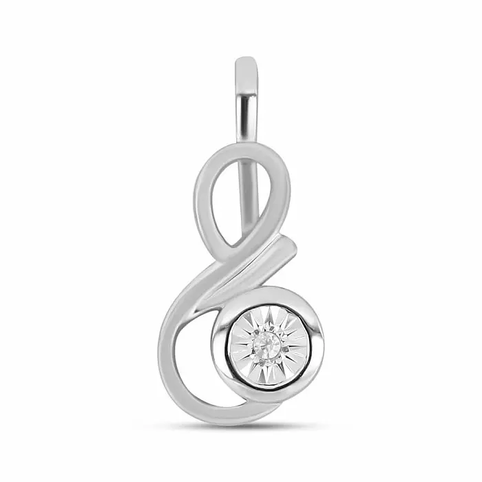 Přívěsek stříbrný s broušeným diamantem Ag 925 017315 DIA - 1,6 cm, 1,1 g