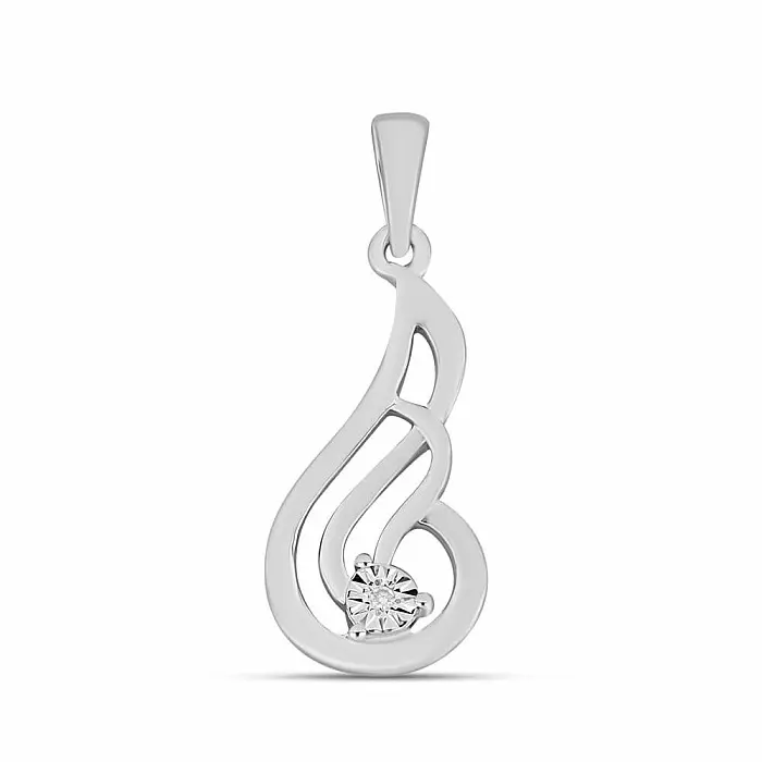 Přívěsek stříbrný s broušeným diamantem Ag 925 027150 DIA - 2,2 cm, 1,2 g