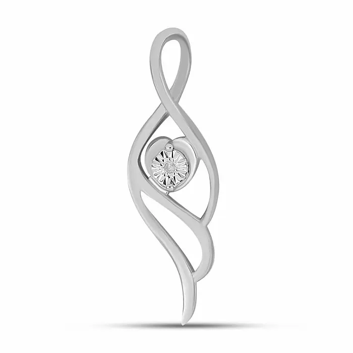 Přívěsek stříbrný s broušeným diamantem Ag 925 027160 DIA - 3,1 cm, 1,4 g