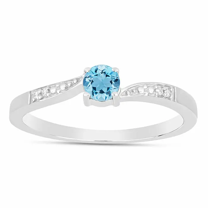 Prsten stříbrný s Blue Sky topazem a zirkony Ag 925 015992 BT