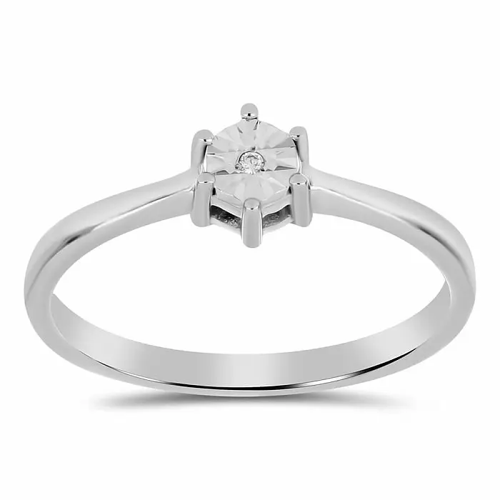 Prsten stříbrný s broušeným diamantem Ag 925 017346 DIA - 59 mm (US 9), 1,8 g