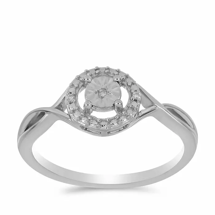 Prsten stříbrný s broušeným diamantem Ag 925 027219 DIA - 59 mm (US 9), 2,3 g