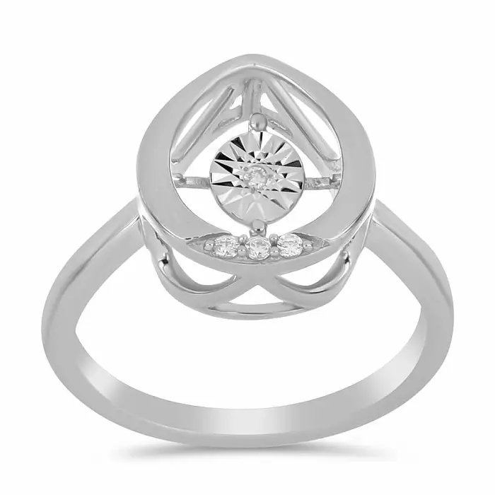 Prsten stříbrný s broušeným tancujícím diamantem Ag 925 038947 DIA - 57 mm (US 8), 2,5 g