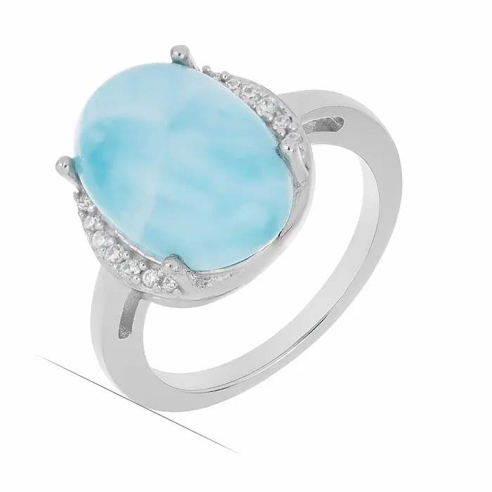 Larimar prsten stříbro  Ag 925 VR049759 - 52 mm (US 6), 4,1 g