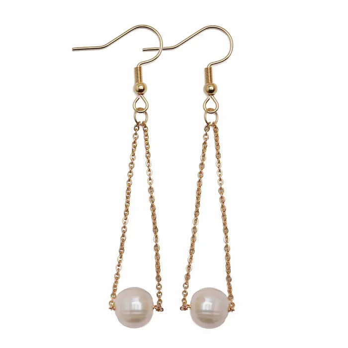 Módní náušnice Pearl drop ELEGANCE - cca 6,6 cm