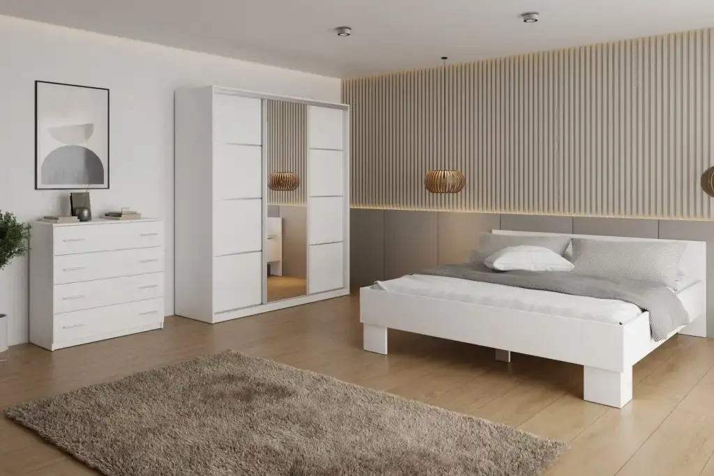 Ložnice NEJBY BARNABA 180K, bílá DOPRODEJ