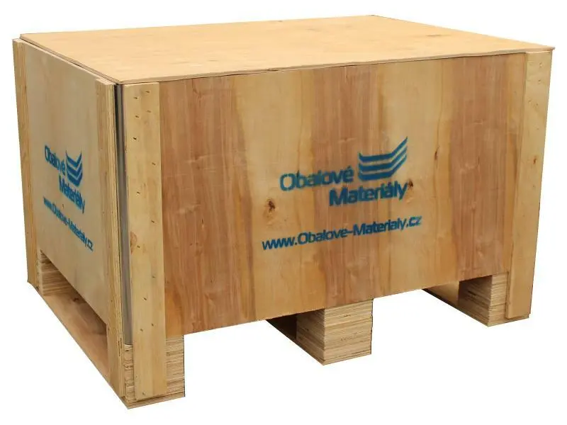 TAVOBAL 601903 Dřevěný box S3 - 808*608*512mm, skládací bedna s ližinou, překližka