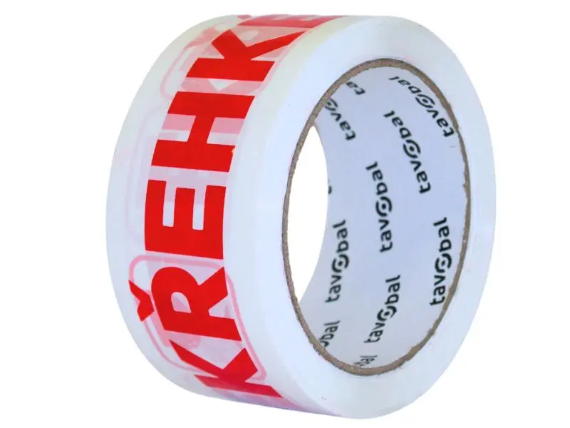 TAVOBAL Lepící páska 48 mm*66 m, s potiskem FRAGILE, KŘEHKÉ bílá