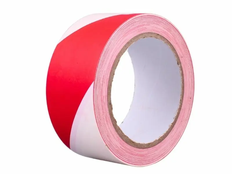 TAVOBAL Podlahová výstražná lepící páska PVC, bíločervená, 50 mm*30 m