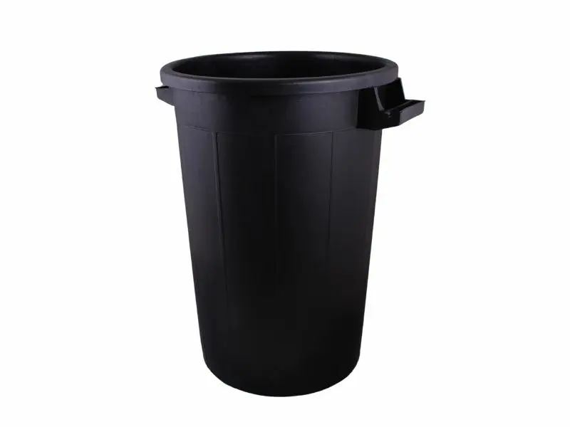 Plastová nádoba s uchy, 75 l, černá - regranulát