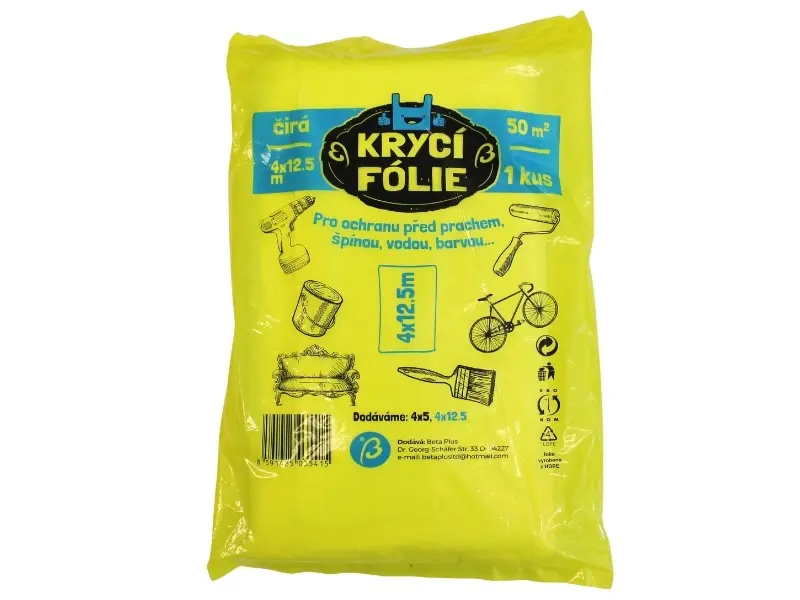 Folie krycí standard 4*12,5 m, čirá