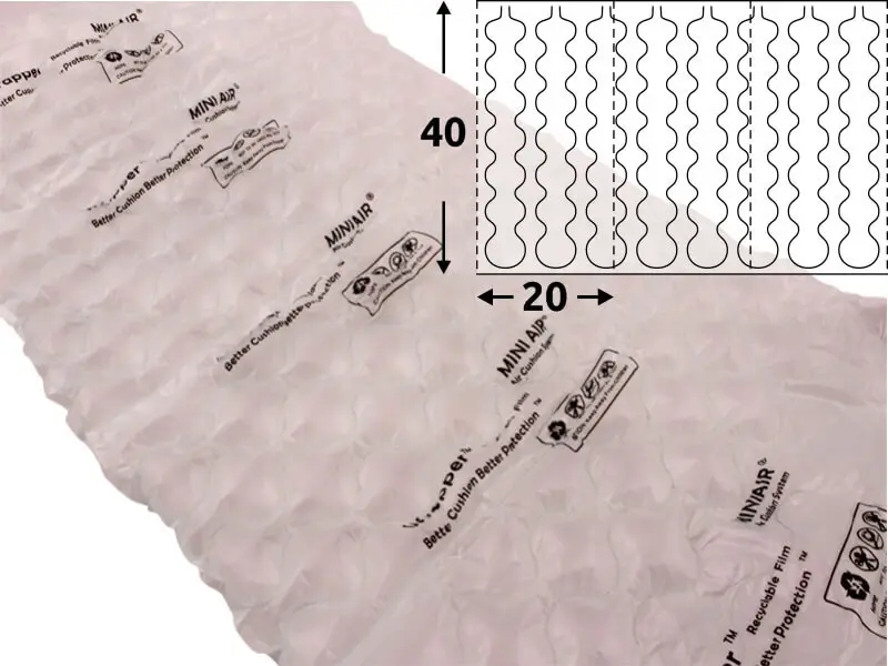 Folie HDPE na vzduchové polštářky Quilt PA2, 400*200 mm, 550 m