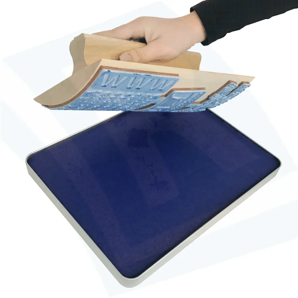 Sada XXL dřevěné kolébkové razítko 180x100 mm + TopPad + barva