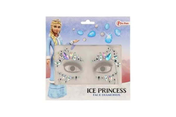 Teddies Obličejové zdobící diamanty/kamínky Ledová princezna plast 2 druhy