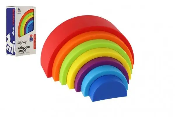 Věž/pyramida duha barevná stohovací skládačka 7ks