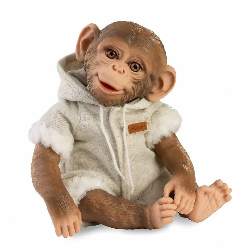 Guca 989 Reborn Opička - realistická opička miminko s měkkým látkovým tělem - 32 cm