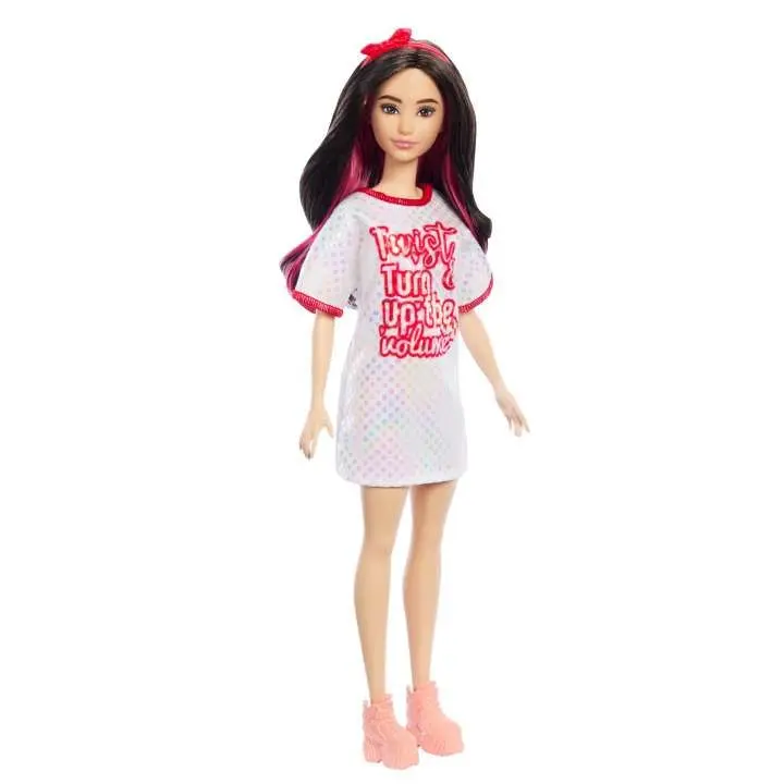 Barbie® modelka 214 s černými vlasy twist 'n turn look, mattel hrh12