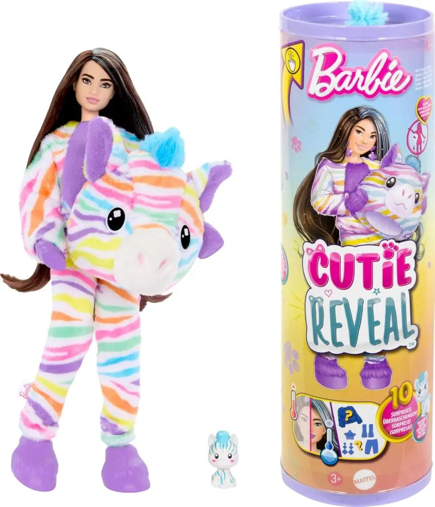 Mattel Barbie Cutie reveal barbie barevné sny - zebra HRK39