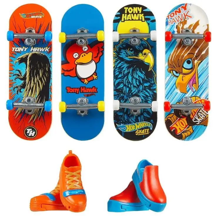 Mattel hot wheels® skates 4ks fingerboard a boty sky shredders tony hawk, jbx57