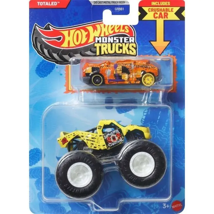 Mattel Hot Wheels Monster Trucks 1:64 s angličákem Totaled