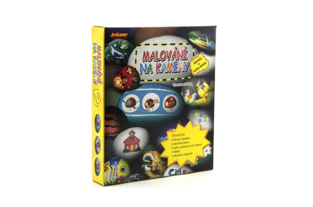 Výtvarná sada box - Malování na kameny, 6 kamenů