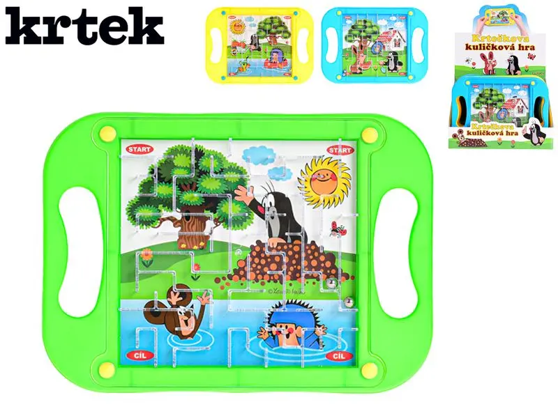 Wiky Kuličková hra Krtek plast hlavolam 20x15cm 3 barvy