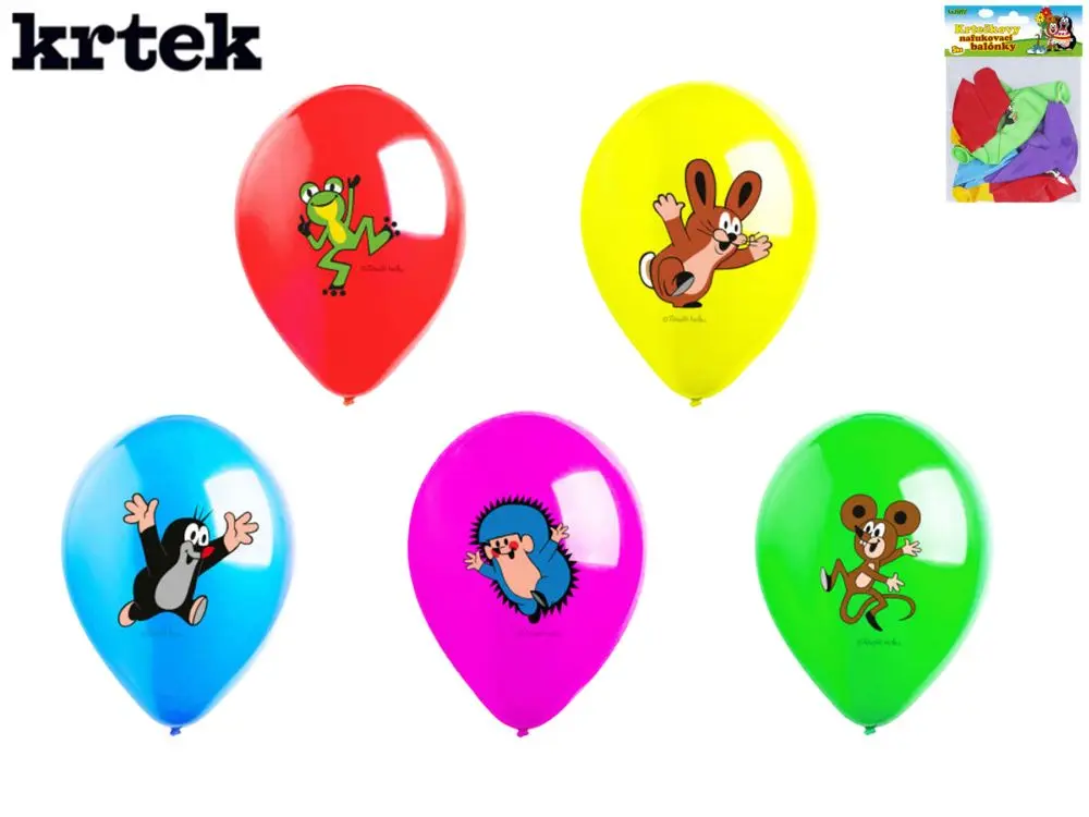 Wiky Krtečkovy nafukovací balónky 30cm (Krtek+kamarádi) 5designů 5ks v sáčku