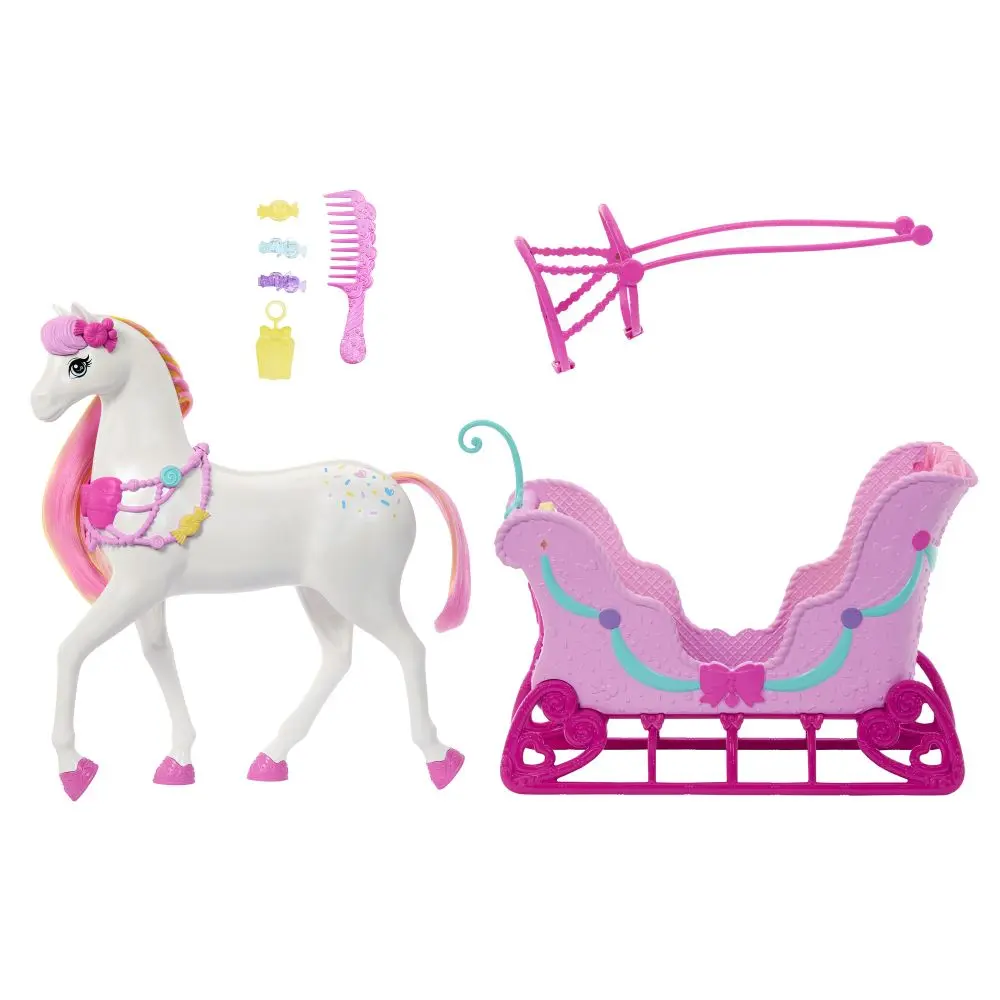 Mattel barbie® louskáček sáňky s koněm, jnh63