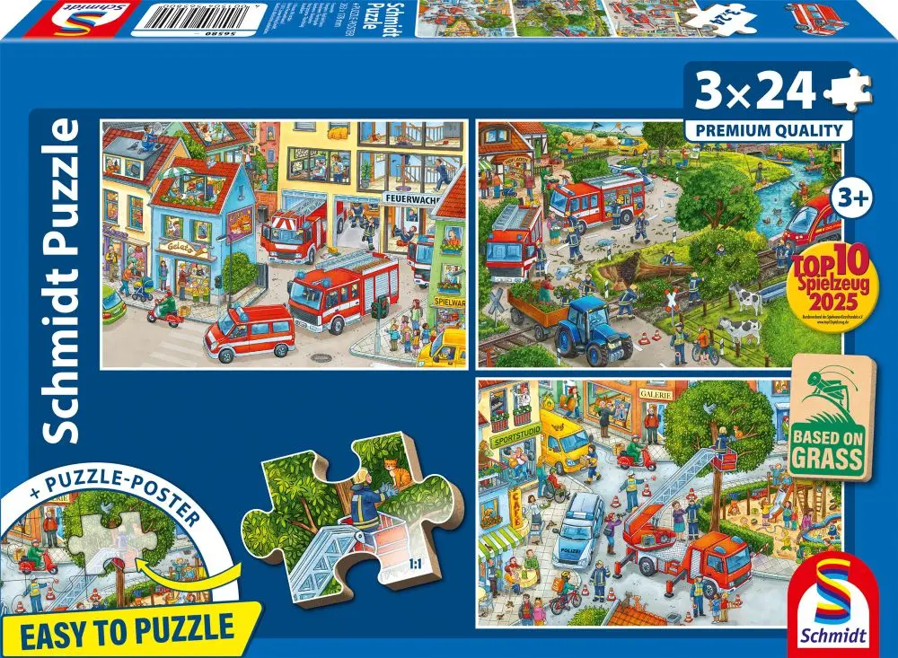 Schmidt Puzzle 3×24 dílků Hasičský sbor