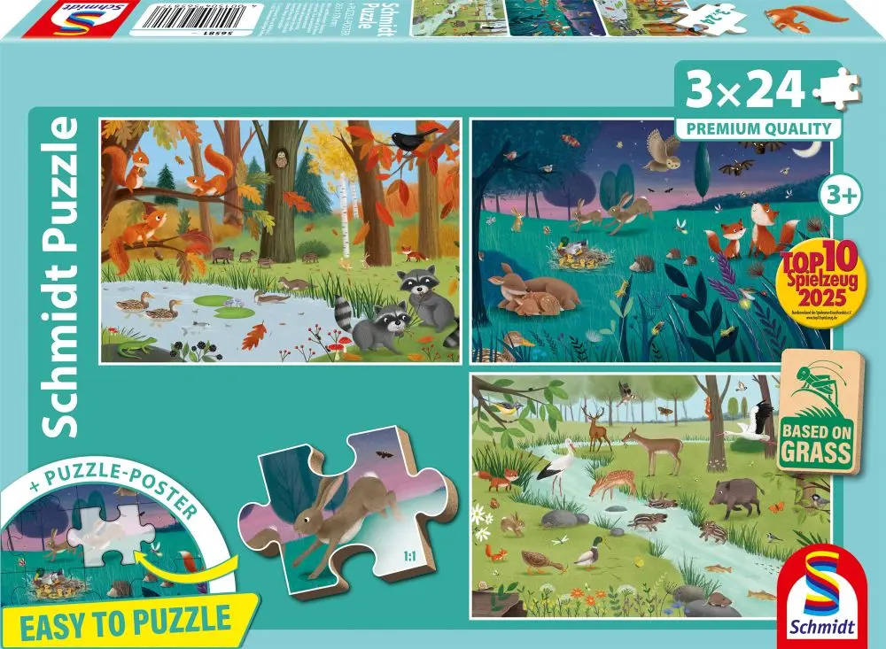 Schmidt Puzzle 3×24 dílků Lesní zvířata
