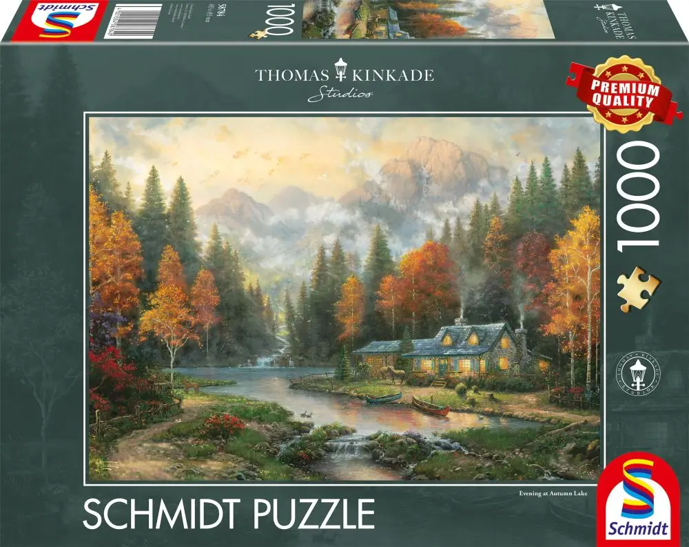 Schmidt puzzle THOMAS KINKADE: Podzimní večer u jezera 1000 dílků