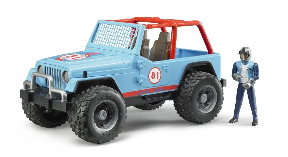 Závodní Jeep Cross Country modrý + závodník - Bruder 2541