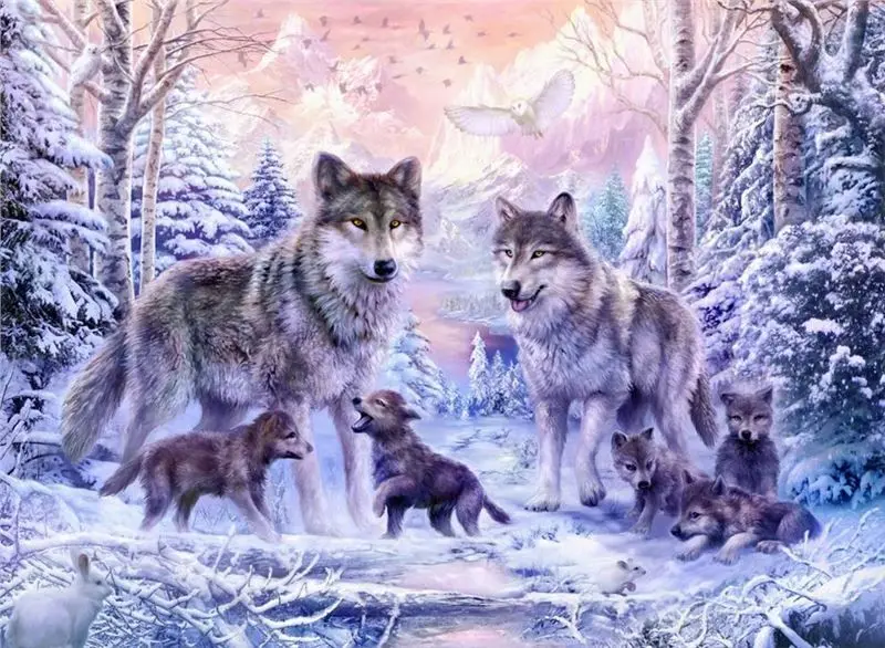 Ravensburger Puzzle Vlci vlčí rodina 1000 dílků