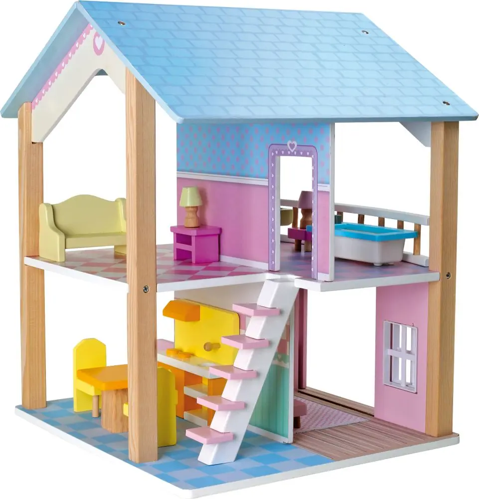 Small Foot Domeček pro panenky Modrá střecha 3110