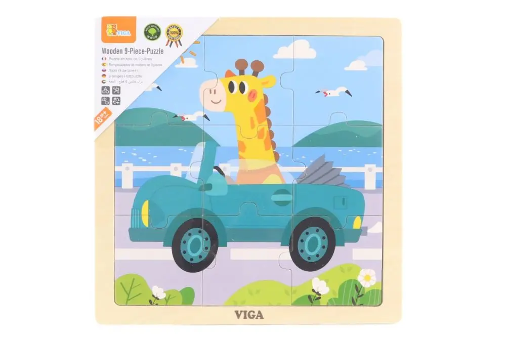 Puzzle na podstavci Viga 44629 9 dílků - auto